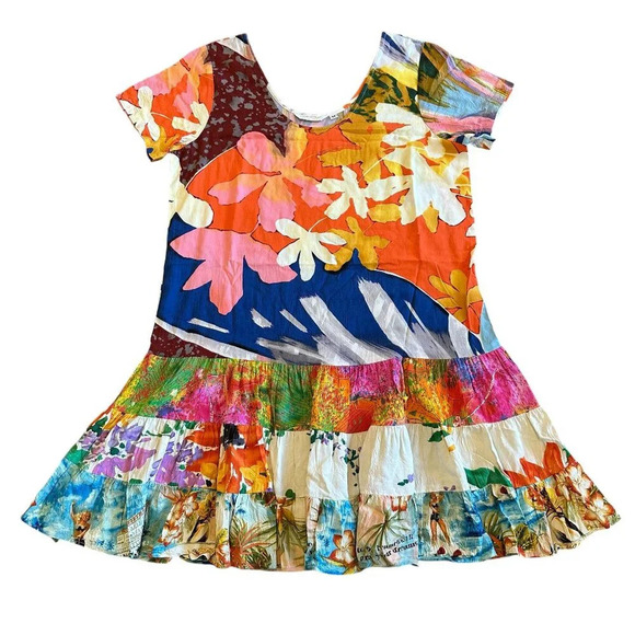 Jams World Tuileires W329-TUIL Floral Print Dress Ruffle Shift Size Medium Women - Picture 1 of 12